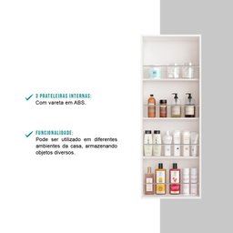 Armário Aéreo Utilitário 1 Porta 899 Carraro - Branco - 4