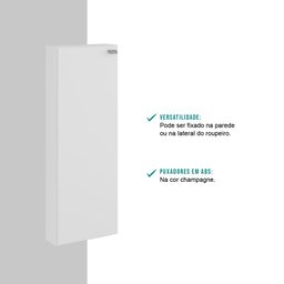 Armário Aéreo Utilitário 1 Porta 899 Carraro - Branco - 3