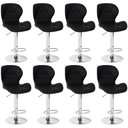 Ver imagem 1 de Kit 08 Banquetas Slim Estofada Giratória com Regulagem de Altura - Preto