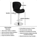 Ver imagem 5 de Kit 08 Banquetas Slim Estofada Giratória com Regulagem de Altura - Preto