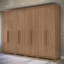 Ver imagem 3 de Guarda Roupa Casal Master New 8 Portas de Bater 4 Gavetas com Cômoda 1 Porta 6 Gavetas com Espelho