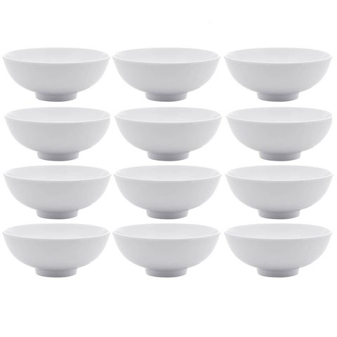 Kit 12 Bowls de Melamina 12,5x5cm Cumbuca Pequena Potinho para Sobremesa Frutas