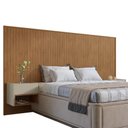 Ver imagem 1 de Cabeceira Florença para Cama de Casal e Queen com 2 Mesas de Apoio Cedro/off White - Casa D