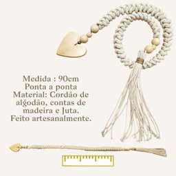 Colar Decorativo Coração de Algodão Ornamento para Mesa - 2