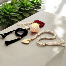 Colar Decorativo Coração de Algodão Ornamento para Mesa - 3