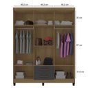 Ver imagem 4 de Guarda Roupa Casal 6p 2g Moden 150 Cm 3562 Malbec Incp