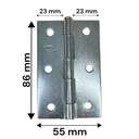 Ver imagem 3 de Dobradiça Porta Zincada Caixa 24 Peças - 3.1/2" 86mm Ferca