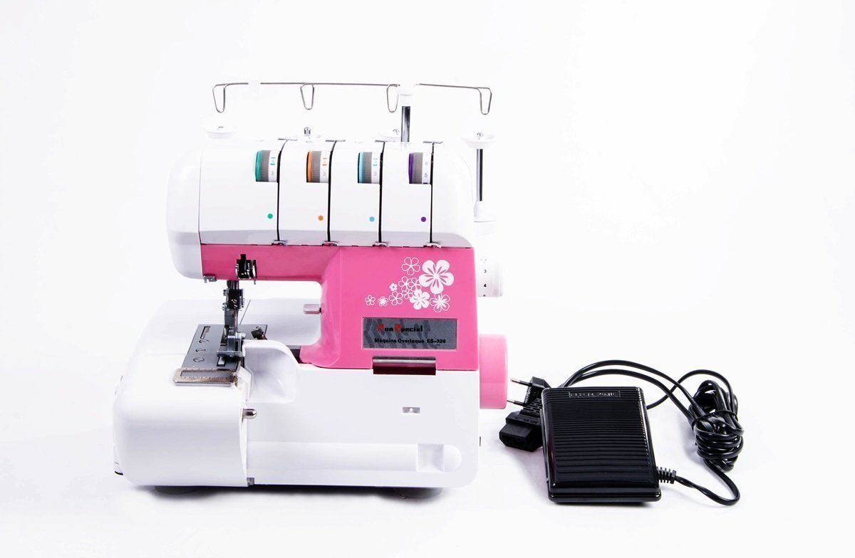 Máquina de Costura Doméstica Overloque Ss-320 Rosa- 220v