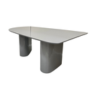 Ver imagem 2 de Mesa de Jantar Orgânica Stella 160x90cm Base Cinza Tampo Cinza