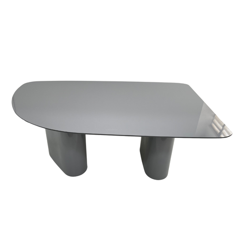 Mesa de Jantar Orgânica Stella 160x90cm Base Cinza Tampo Cinza