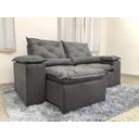 Ver imagem 3 de Sofá 3 e 4 Lugares Retrátil e Reclinável 2,30 Metros Alpoim Estofados Cinza 202 Athenas