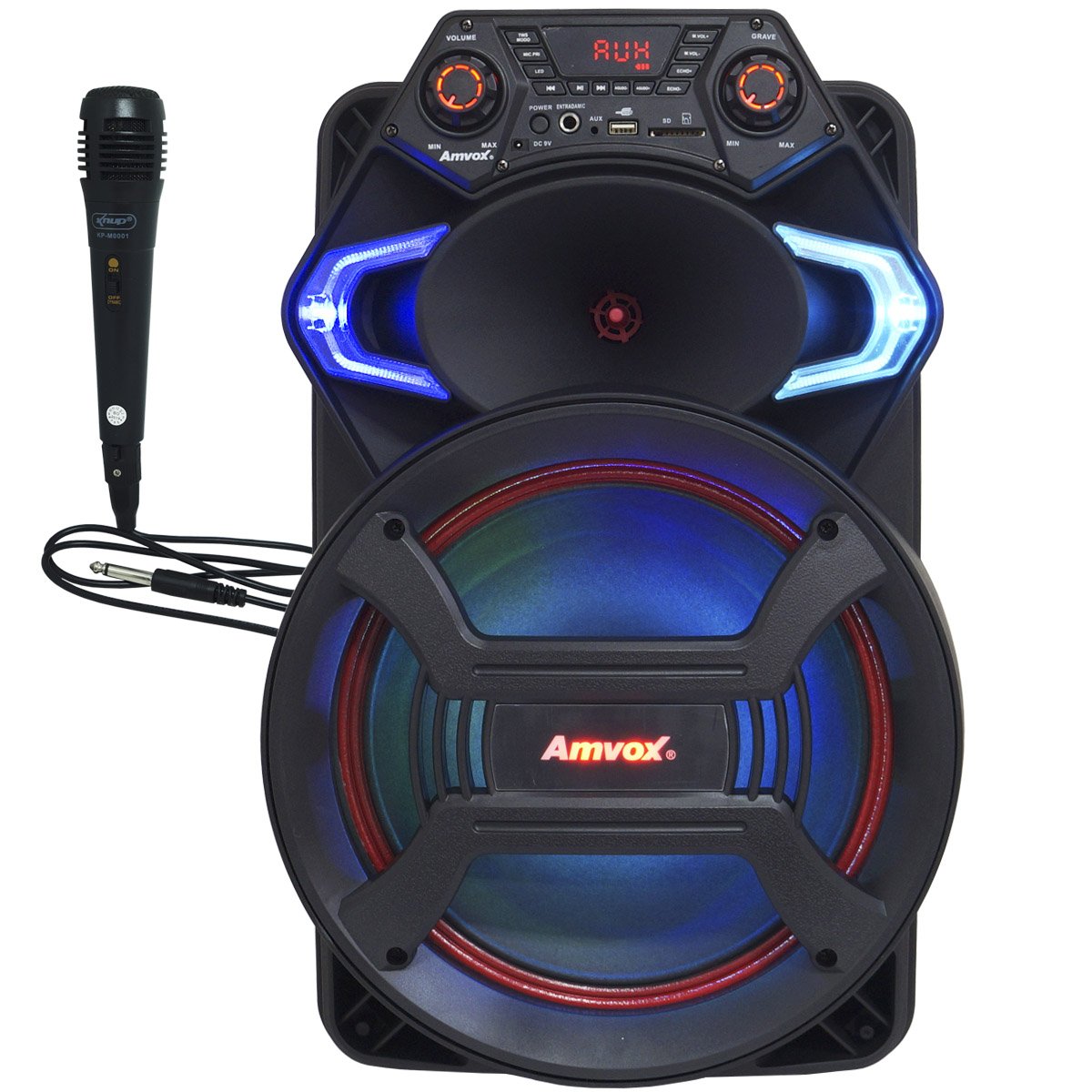 Caixa Som Amplificada Portátil Bluetooth 550W Rms Mp3 Usb Led Tws ACA ...