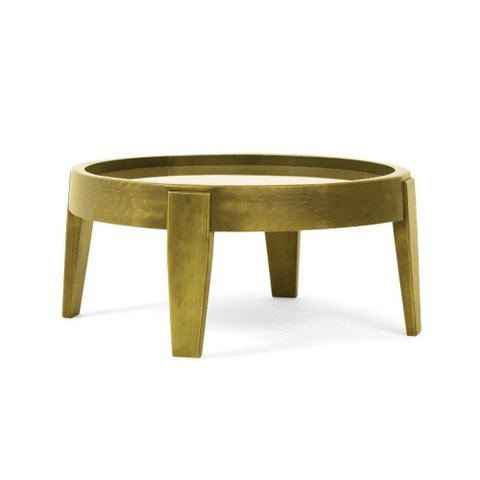 Mesa de Centro de Madeira e Vidro 68cm Virgínia Oregon