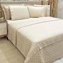 Ver imagem 2 de Kit Cobre Leito e Lençol King Melody Dupla Face 7 Peças - Palha - 100% Poliéster