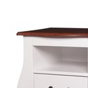 Ver imagem 3 de Mesa de Cabeceira Bombê 1 Gaveta e Nicho 1026n - Branco/imbuia Glazer