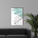 Ver imagem 2 de Quadro Decorativo Folhagem Abstrata 60x40cm MDF