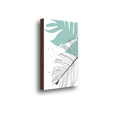 Quadro Decorativo Folhagem Abstrata 60x40cm MDF