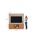 Ver imagem 5 de Estante para TV e Home Theater até 75 Polegadas MDF 180cmx186cm Ravenna Linea Brasil Bege Canela/Off White Fosco