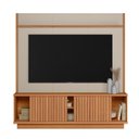 Ver imagem 4 de Estante para TV e Home Theater até 75 Polegadas MDF 180cmx186cm Ravenna Linea Brasil Bege Canela/Off White Fosco