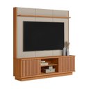 Ver imagem 2 de Estante para TV e Home Theater até 75 Polegadas MDF 180cmx186cm Ravenna Linea Brasil Bege Canela/Off White Fosco