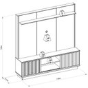 Ver imagem 3 de Estante para TV e Home Theater até 75 Polegadas MDF 180cmx186cm Ravenna Linea Brasil Bege Canela/Off White Fosco