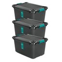 Ver imagem 1 de Kit 3 Organizadores 27l Plasvale Eco Preto