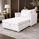 Ver imagem 2 de Poltrona Cama Mônica Suede Decorativa Confortável Moderna Sala Quarto Recepção