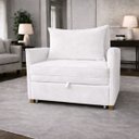 Ver imagem 1 de Poltrona Cama Mônica Suede Decorativa Confortável Moderna Sala Quarto Recepção