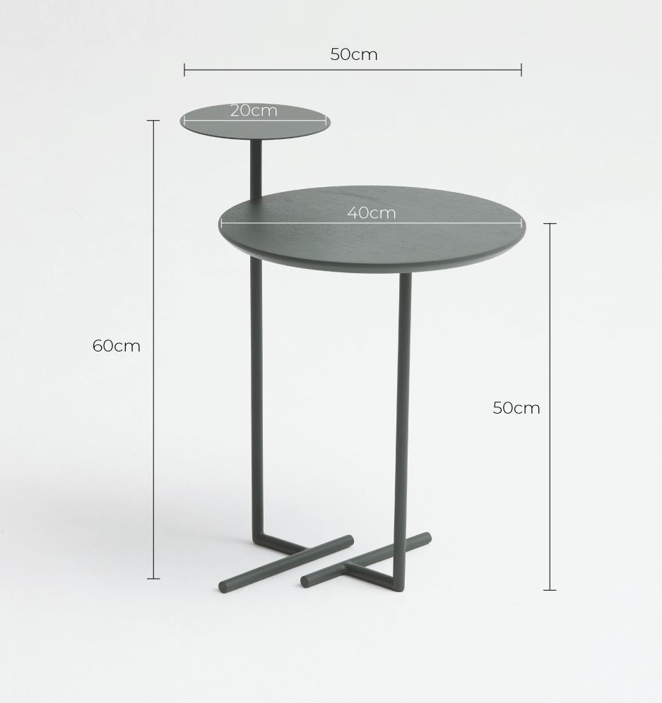 Mesa de Apoio Chianni - Tampo Carvalho Natural - Base Aço Carbono - 5