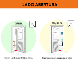 Porta Palheta sem Ventilação Alumínio  210cm x 80cm Direita Linha 25 - 7
