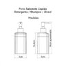 Dispenser Porta Sabonete Líquido 300ml Com Fixação Parede:Preto - 4