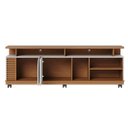 Ver imagem 5 de Rack Jurerê 180cm P/tv até 75 Polegadas C/detalhe Ripado Artesanal e Pés de Rodízio Incluso Colibri