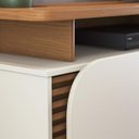 Ver imagem 2 de Rack Jurerê 180cm P/tv até 75 Polegadas C/detalhe Ripado Artesanal e Pés de Rodízio Incluso Colibri