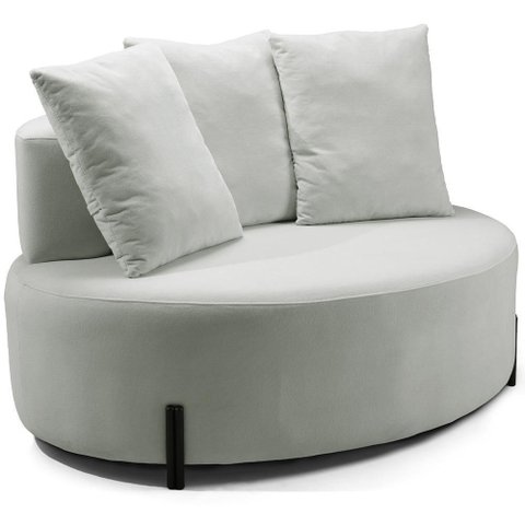 Poltrona Orgânica Chaise 2 Lugares 180cm Pés Industrial Zain K01 Veludo Bege - Lyam Decor