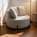 Ver imagem 5 de Poltrona Orgânica Chaise 2 Lugares 180cm Pés Industrial Zain K01 Veludo Bege - Lyam Decor