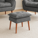 Ver imagem 4 de Puff Banqueta para Descanso Penteadeira em Suede Cinza Escuro