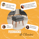 Ver imagem 5 de Puff Banqueta para Descanso Penteadeira em Suede Cinza Escuro