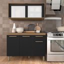 Ver imagem 2 de Cozinha Modulada com Vidro 2 Peças Tieli Boreal/preto - Móveis Arapongas Boreal/preto Fosco