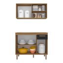 Ver imagem 4 de Cozinha Modulada com Vidro 2 Peças Tieli Boreal/preto - Móveis Arapongas Boreal/preto Fosco