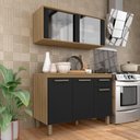 Ver imagem 3 de Cozinha Modulada com Vidro 2 Peças Tieli Boreal/preto - Móveis Arapongas Boreal/preto Fosco