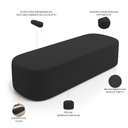 Ver imagem 7 de Cabeceira Cama Box Casal 195cm Lanna com Puff Recamier Doha W01 Bouclê Preto - Lyam Decor