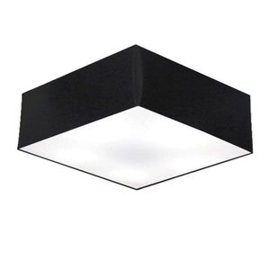 Plafon Para Banheiro Quadrado Cúpula Preto