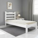 Ver imagem 1 de Cama Solteiro com Colchão Madeira Maciça Esmeralda Branco Repleta
