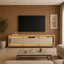Ver imagem 4 de Rack para TV até 84 Polegadas Suspenso com LED 220cm Madison Yescasa Bege