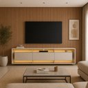 Ver imagem 1 de Rack para TV até 84 Polegadas Suspenso com LED 220cm Madison Yescasa Bege