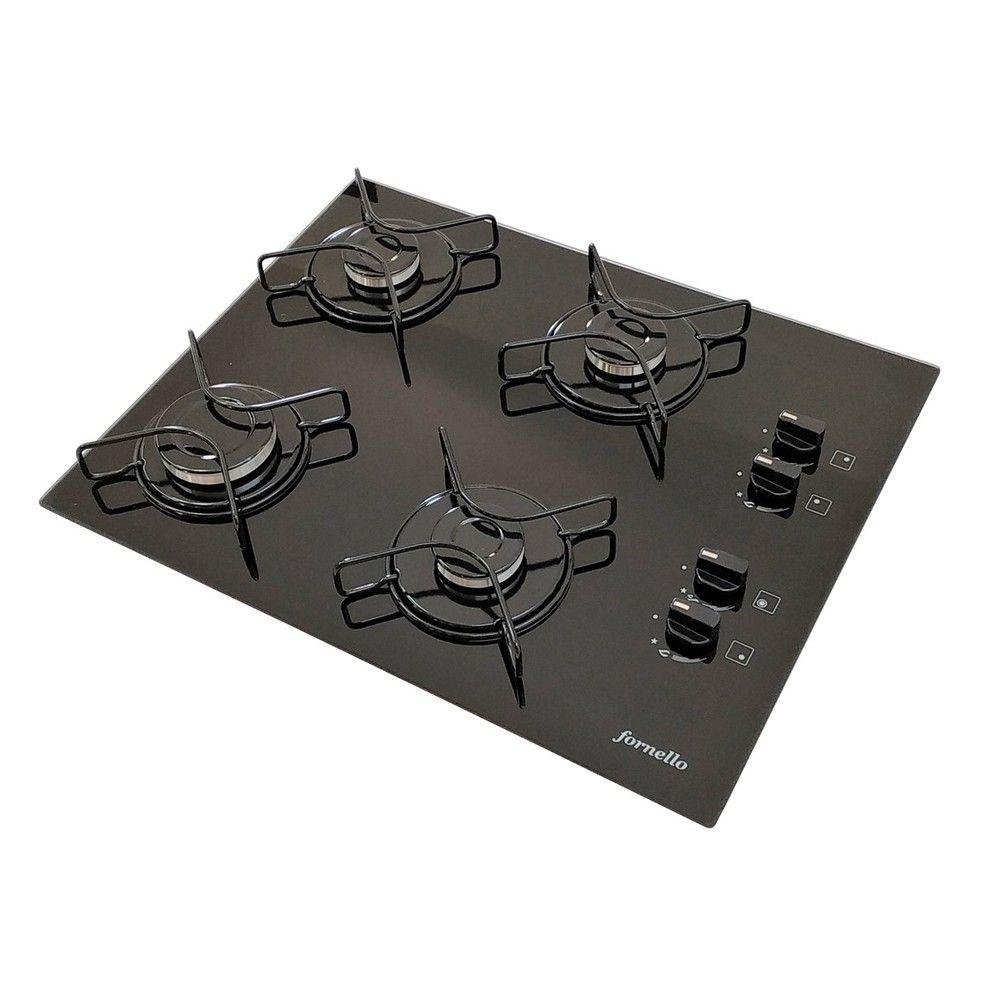 Cooktop 4 Bocas Fornello Preto - Gás Bivolt Cooktop 4 Bocas Fornello Preto - Gás Bivolt