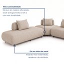 Ver mais imagens de Sofá de Canto Modulado Orgânico com Almofadas e Base Madeira Maciça 280CMX340CM Madri