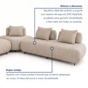 Ver imagem 6 de Sofá de Canto Modulado Orgânico com Almofadas e Base Madeira Maciça 280CMX340CM Madri