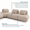 Ver imagem 5 de Sofá de Canto Modulado Orgânico com Almofadas e Base Madeira Maciça 280CMX340CM Madri