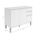 Ver imagem 2 de Balcão de Cozinha 119cm 3 Pts 2 Gav Nina Branco